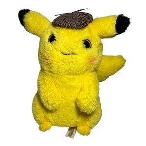Detective Pikachu Plush 11" Pokémon With Brown Herringbone Hat Legendary Warner
